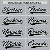 Custom Silver Black Lapel Gradient Fashion Authentic Baseball Jersey