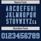 Custom Navy White Lapel Gradient Fashion Authentic Baseball Jersey