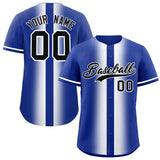 Custom Royal White Lapel Gradient Fashion Authentic Baseball Jersey