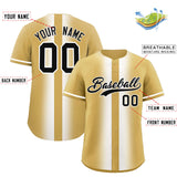 Custom Old Gold White Lapel Gradient Fashion Authentic Baseball Jersey