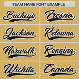 Custom Old Gold White Lapel Gradient Fashion Authentic Baseball Jersey