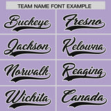 Custom Light Purple White Lapel Gradient Fashion Authentic Baseball Jersey