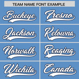 Custom Light Blue Navy Lapel Gradient Fashion Authentic Baseball Jersey