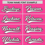 Custom Pink Black Lapel Gradient Fashion Authentic Baseball Jersey
