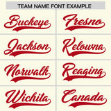 Custom Cream Red Lapel Gradient Fashion Authentic Baseball Jersey