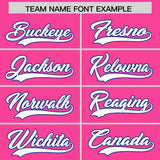 Custom Pink Royal Lapel Gradient Fashion Authentic Baseball Jersey