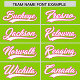 Custom Neon Green Pink Lapel Gradient Fashion Authentic Baseball Jersey