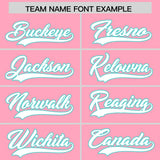 Custom Light Pink Bright Green Lapel Gradient Fashion Authentic Baseball Jersey