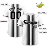 Custom White Black Lapel Gradient Fashion Authentic Baseball Jersey