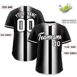 Custom Black White Lapel Gradient Fashion Authentic Baseball Jersey