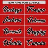 Custom Red White Lapel Gradient Fashion Authentic Baseball Jersey