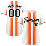 Custom White Orange Lapel Gradient Fashion Authentic Baseball Jersey