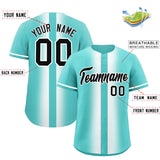 Custom Bright Green White Lapel Gradient Fashion Authentic Baseball Jersey