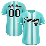 Custom Bright Green White Lapel Gradient Fashion Authentic Baseball Jersey