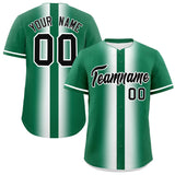 Custom Kelly Green White Lapel Gradient Fashion Authentic Baseball Jersey