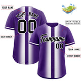 Custom Purple White Lapel Gradient Fashion Authentic Baseball Jersey