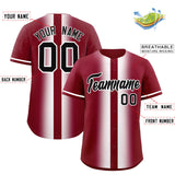 Custom Crimson White Lapel Gradient Fashion Authentic Baseball Jersey