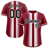 Custom Crimson White Lapel Gradient Fashion Authentic Baseball Jersey