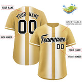 Custom Old Gold White Lapel Gradient Fashion Authentic Baseball Jersey