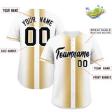 Custom White Old Gold Lapel Gradient Fashion Authentic Baseball Jersey