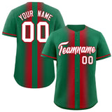 Custom Kelly Green Red Lapel Gradient Fashion Authentic Baseball Jersey
