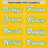 Custom Gold Kelly Green Lapel Gradient Fashion Authentic Baseball Jersey