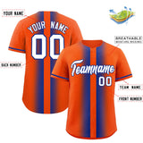 Custom Orange Royal Lapel Gradient Fashion Authentic Baseball Jersey