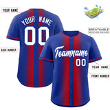 Custom Royal Red Lapel Gradient Fashion Authentic Baseball Jersey