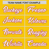 Custom Gold Red Lapel Gradient Fashion Authentic Baseball Jersey