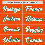 Custom Orange Kelly Green Lapel Gradient Fashion Authentic Baseball Jersey