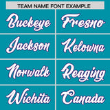 Custom Aqua Purple Lapel Gradient Fashion Authentic Baseball Jersey