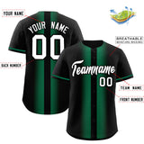 Custom Black Kelly Green Lapel Gradient Fashion Authentic Baseball Jersey