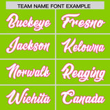 Custom Neon Green Pink Lapel Gradient Fashion Authentic Baseball Jersey