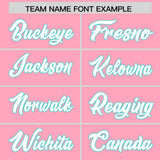 Custom Light Pink Bright Green Lapel Gradient Fashion Authentic Baseball Jersey