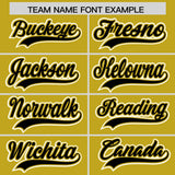 Custom Old Gold Black Personalized Color Block Authentic Baseball jersey