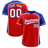 Custom Red Royal Personalized Color Block Authentic Baseball jersey