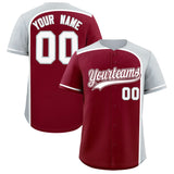 Custom Crimson Silver Personalized Color Block Authentic Baseball jersey