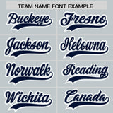 Custom Silver Navy Personalized Color Block Authentic Baseball jersey