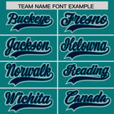 Custom Aqua Navy Personalized Color Block Authentic Baseball jersey