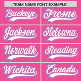 Custom Pink Light Blue Personalized Color Block Authentic Baseball jersey