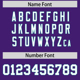 Custom Purple Aqua Personalized Color Block Authentic Baseball jersey