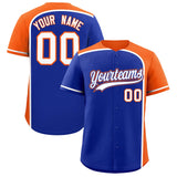 Custom Royal Orange Personalized Color Block Authentic Baseball jersey