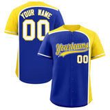 Custom Royal Gold Personalized Color Block Authentic Baseball jersey