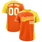 Custom Orange Gold Personalized Color Block Authentic Baseball jersey