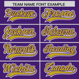 Custom Purple Old Gold Personalized Color Block Authentic Baseball jersey