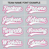 Custom Silver Pink Personalized Color Block Authentic Baseball jersey