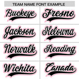 Custom White Light Pink Personalized Color Block Authentic Baseball jersey