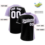 Custom Black Light Purple Personalized Color Block Authentic Baseball jersey