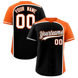 Custom Black Orange Personalized Color Block Authentic Baseball jersey