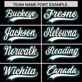 Custom Black Aqua Personalized Color Block Authentic Baseball jersey